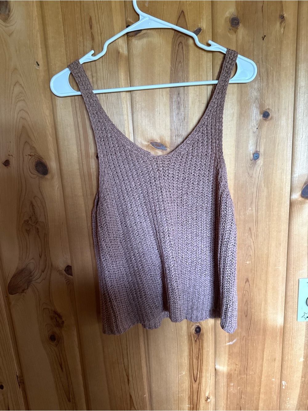 moon & madison Ribbed Knit Tank Top in Mauve Brown